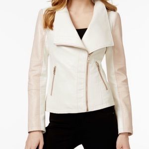 GUESS Girly Femme Vegan Faux Leather Motorcycle Jacket